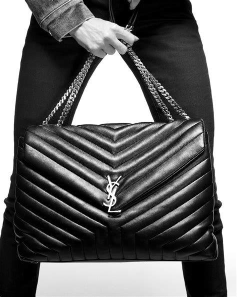 Saint Laurent Loulou Large YSL Shoulder Bag in Quilted Leather